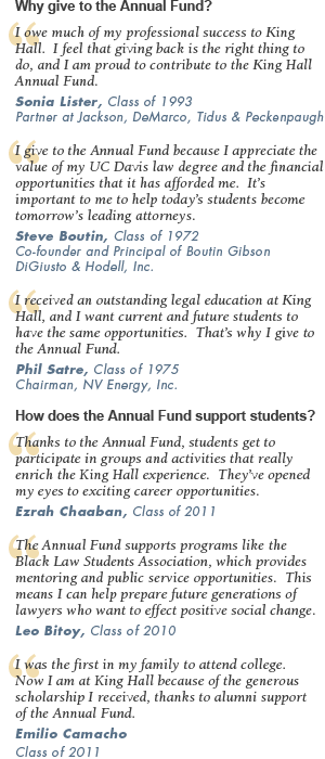 UC Davis School of Law - Alumni & Giving - Giving - Annual 