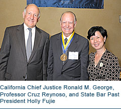 California Chief Justice Ronald M. George, Professor Cruz Reynoso, and State Bar Past President Holly Fujie