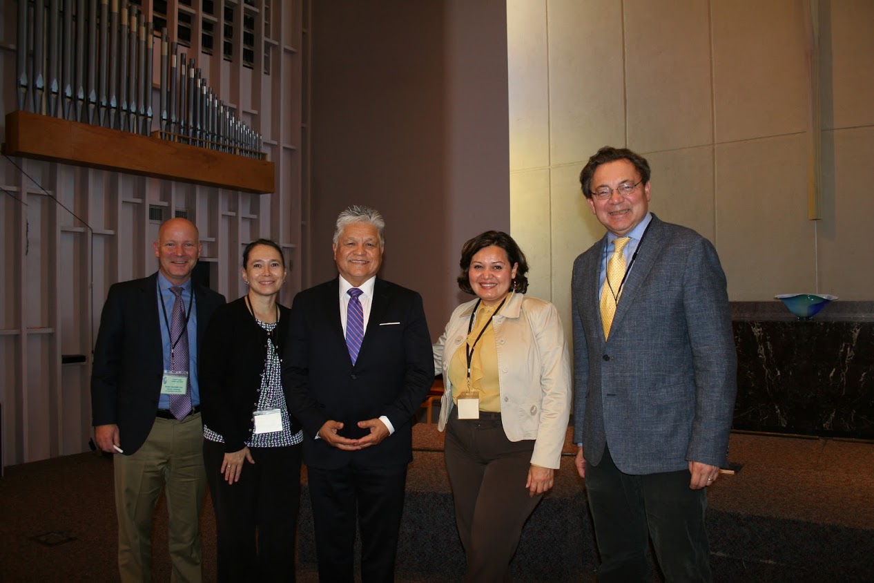 With Black Nordahl, Professor Amagda Pérez, Luis Cespedes and Associate Vice Chancellor Raquel Aldana