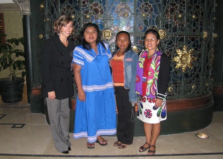 Krista in Mexico with artisans