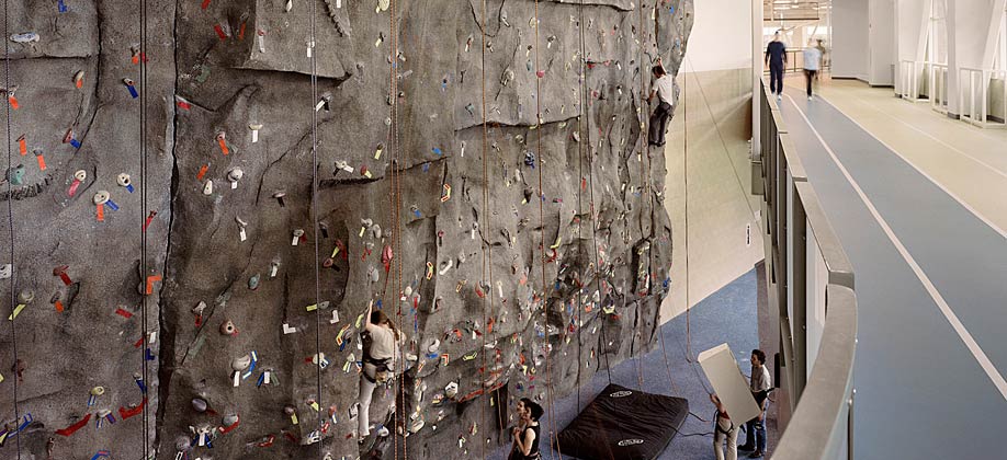 Running Track and Climbing Wall at the Activities and Recreation Center