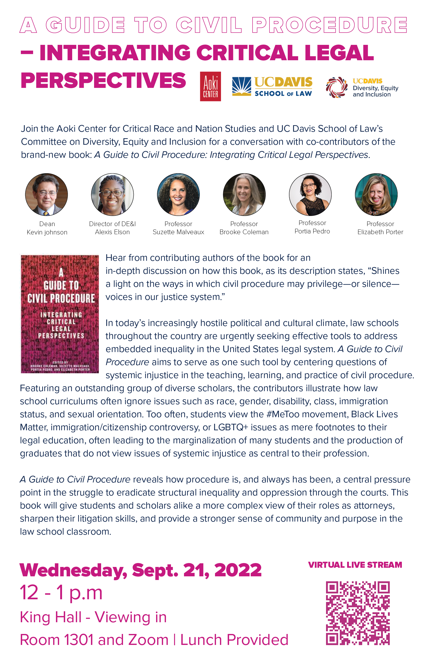 Coming Up: A Guide to Civil Procedure Book Talk School of Law