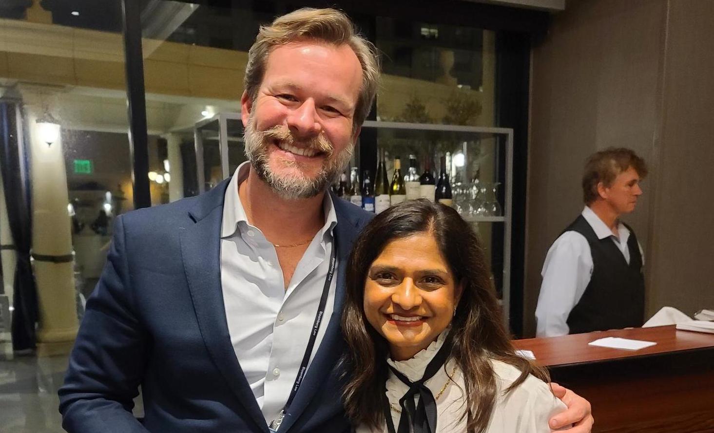 Professor Brian Soucek, left, with Georgetown Law Professor Madhavi Sunder at AALS 2023
