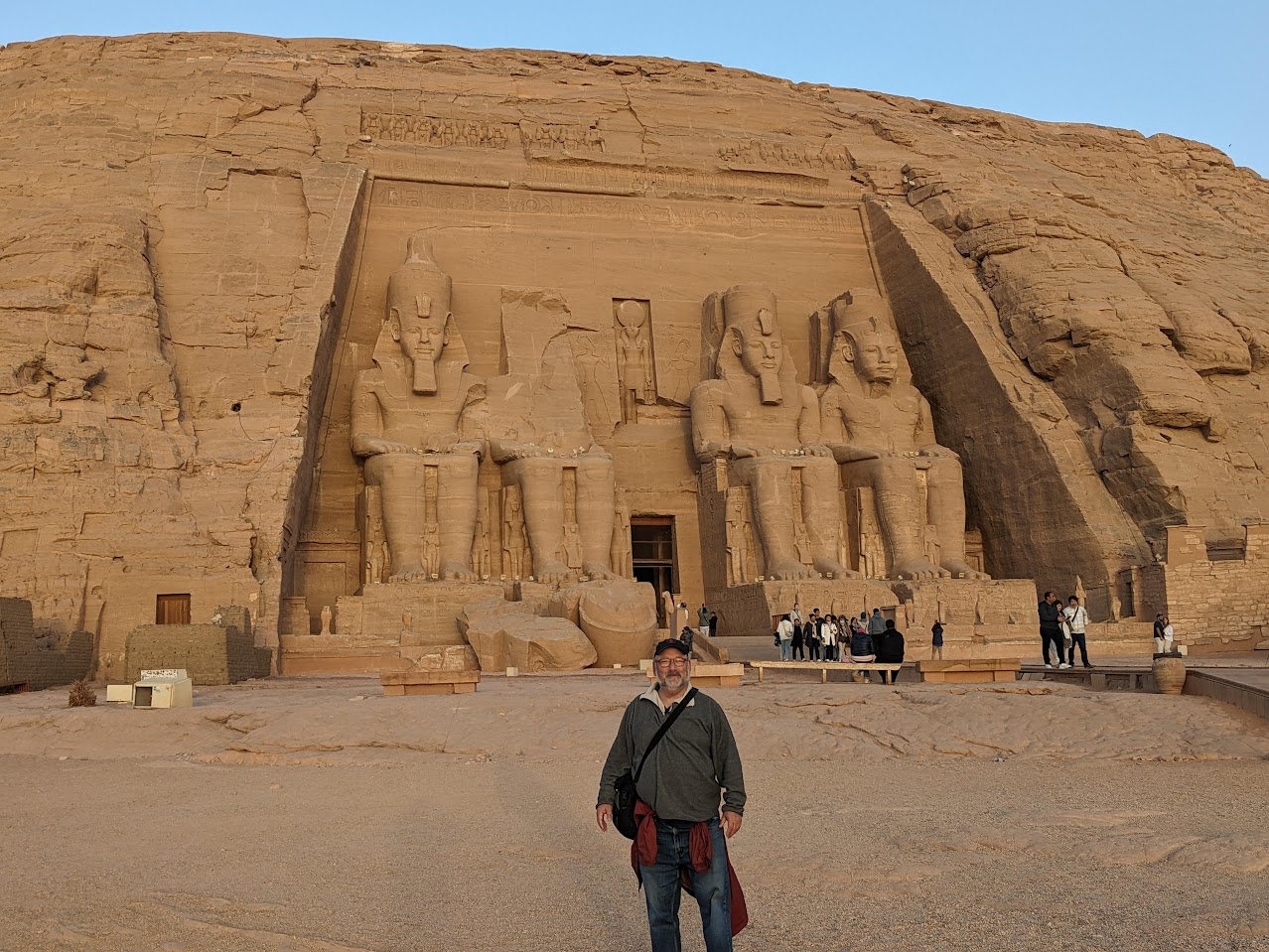 Michael Kahrs, a UC Davis Law alumnus, stands in front of the Abu Simbel ancient temple site in Egypt.