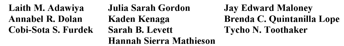 The Order of Barristers, Class of 2024.