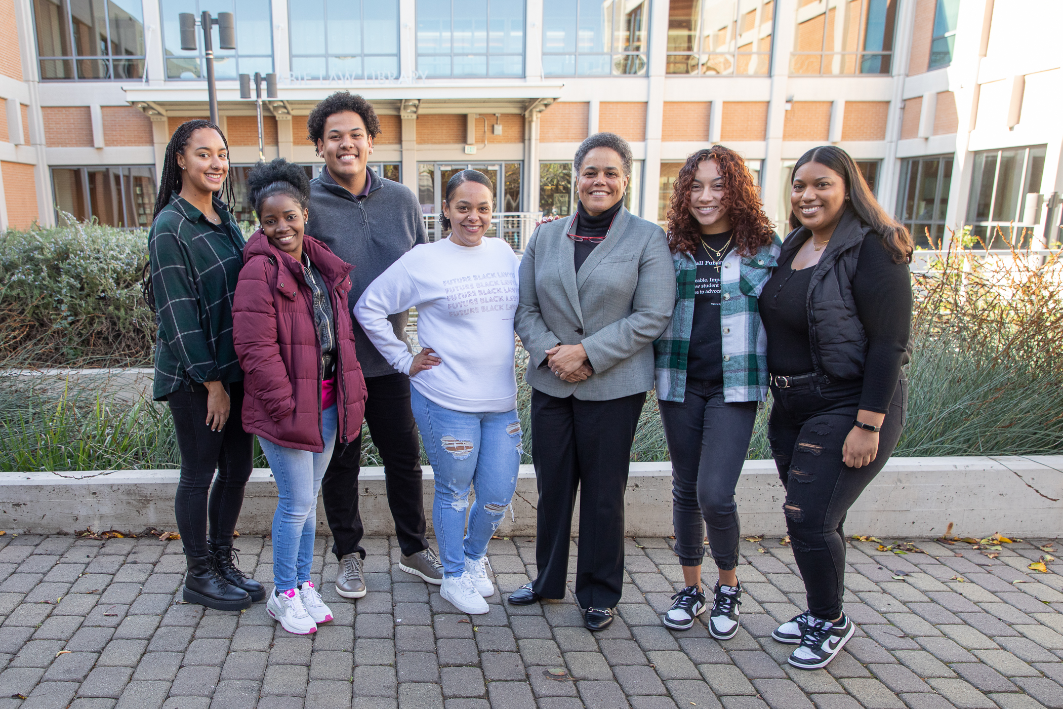 Justice Evans with students and BLSA members.