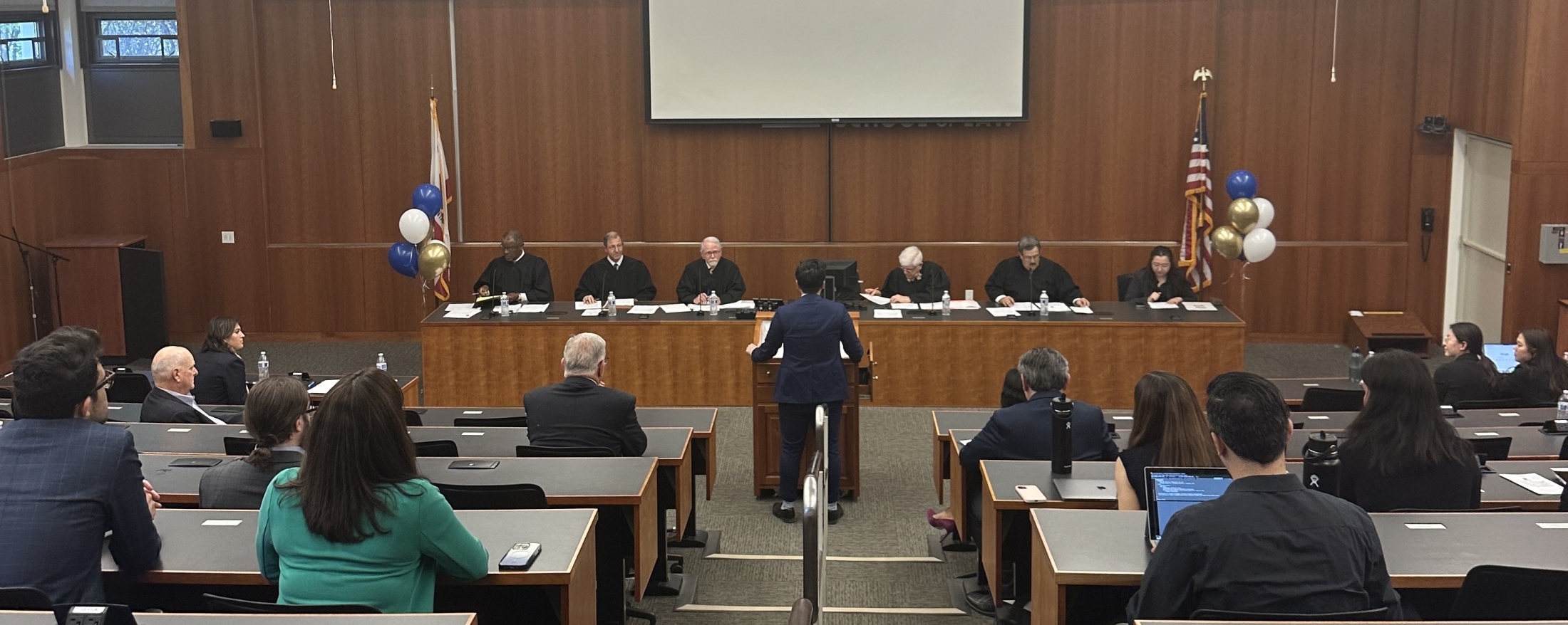 A student at the Moot Court competition.