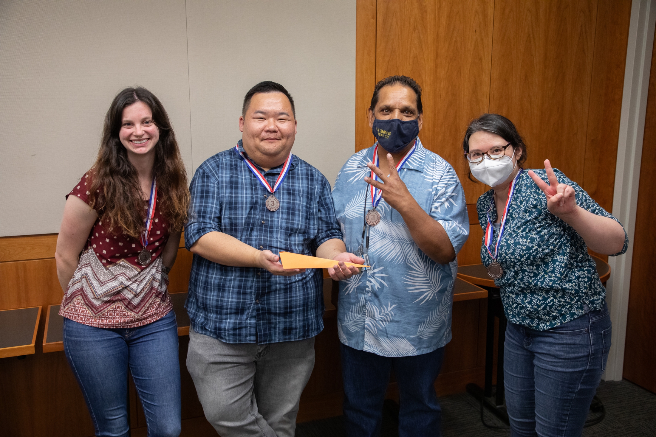 King Hall staff with their Office Olympics medals.