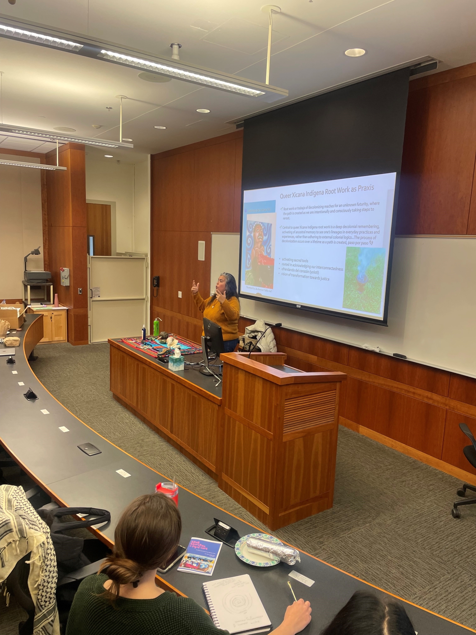 UC Davis Chicana/o/x Studies Associate Professor Susy Zepeda speaking at King Hall.