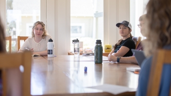 Students at a Small Farmer Clinic meeting.