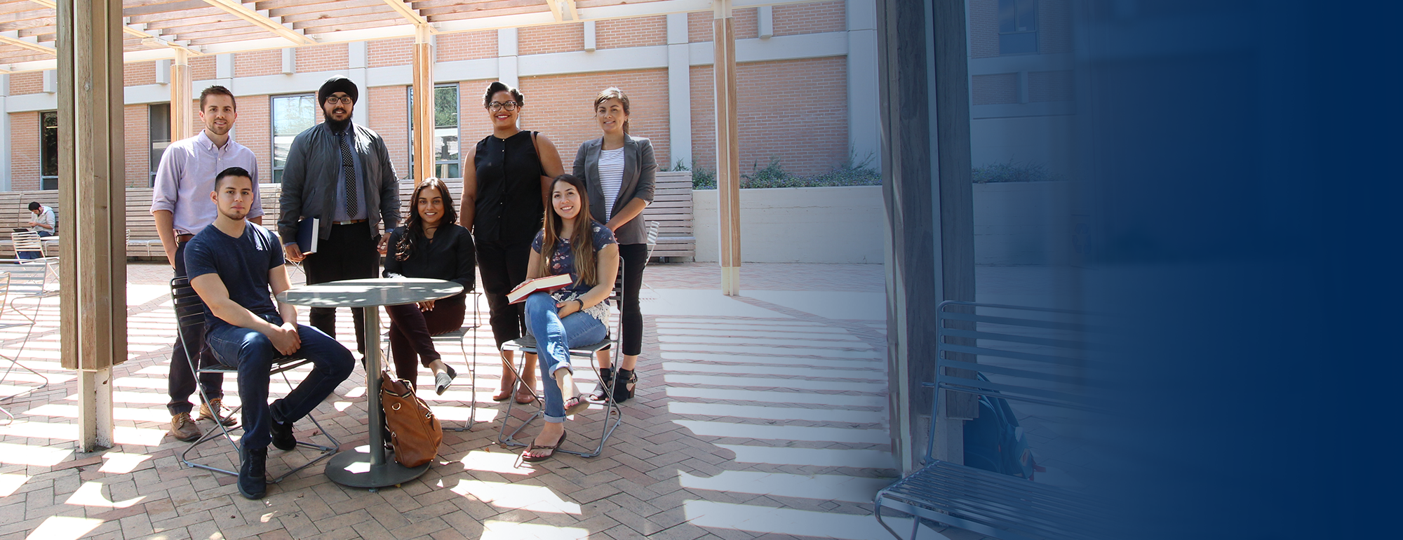 Students gathered outside King Hall