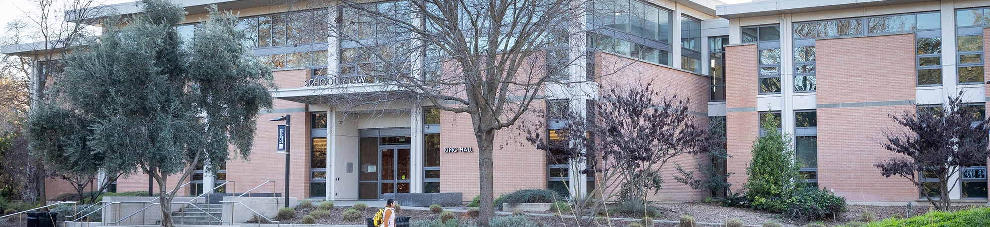 King Hall during a sunset.