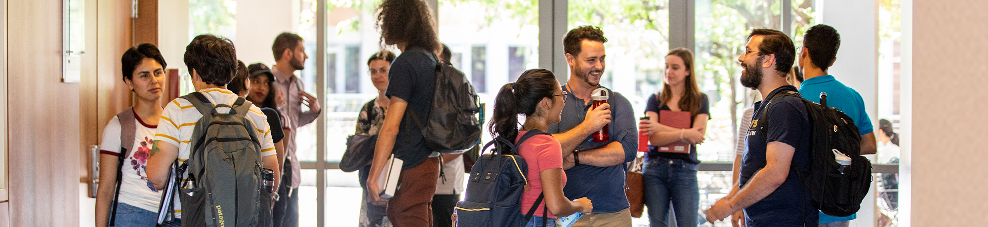Students gather before lecture